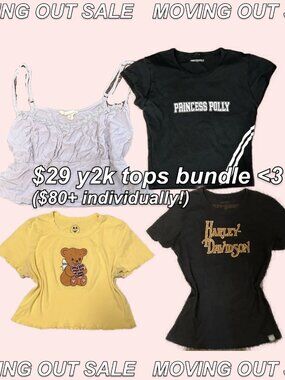 MOVING OUT SALE y2k tops bundle